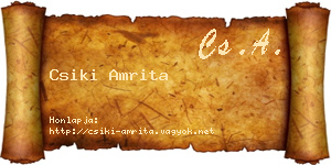 Csiki Amrita névjegykártya